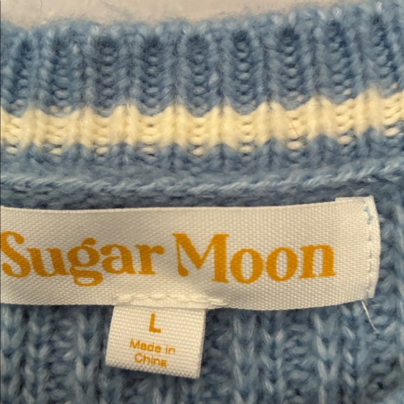 Sugar Moon Blue Cable Knit Sweater - Picture 3 of 4